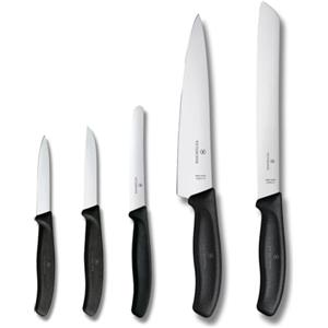 Victorinox Swiss Classic, set coltelli da cucina (5 pezzi) in confezione regalo, con lame in acciaio inox, nero