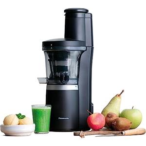 Panasonic Slow Juicer MJ-L700KXE, Estrattore Elettrico, Spremitura di Frutta e Verdura Intera, Apertura 75mm, Design Elegante e Sottile, Sicuro e Pratico, Nero