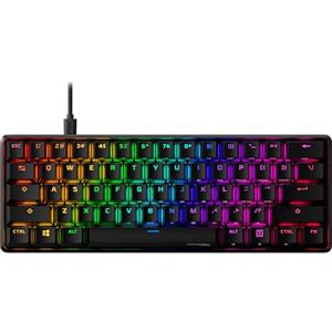 HyperX Alloy Origins 60, Tastiera Meccanica da Gaming Cablata, Illuminazione RGB, Telaio in Alluminio, 80 Milioni di Pressioni Garantite, Cavo USB-C, 3 Dispositivi Collegabili, Layout Inglese, Nera