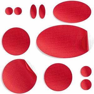 aZengear Toppe di Riparazione per Piumini, autoadesive, morbide, Impermeabili, Resistenti agli Strappi in Tessuto di Nylon per Fissare i Fori nei Vestiti, nei Sacchi a Pelo (11 Pezzi, Rossa)