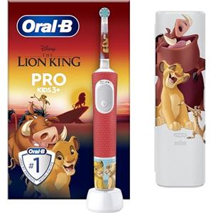 Oral-B Kids 3+ Spazzolino Elettrico Pro Kids Disney Re Leone, 1 Testina, 1 Spazzolino Elettrico Oral B, Custodia Da Viaggio, 1 Caricatore e 5 Adesivi, Dai 3 Anni In Su