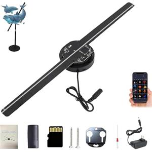HItianya My Holo Screen, 3D Hologram Fan Projector, Holoscreen Fan, 16.5-inch 3D Myholoscreen with WiFi ＆ App control, DIY Content, 224 High-brightness LED, for Trade Shows, Parties, Events (1Set)