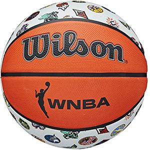 Wilson Pallone da Basket WNBA ALL TEAM, Utilizzo Outdoor, Gomma, Misura: 6, Marrone/Bianco