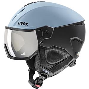 uvex instinct visor, casco da sci robusto unisex, con visiera, regolazione individuale delle dimensioni, white-black matt, 53-55 cm
