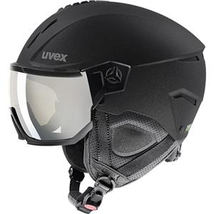 uvex instinct visor, casco da sci robusto unisex, con visiera, regolazione individuale delle dimensioni, black matt, 56-58 cm