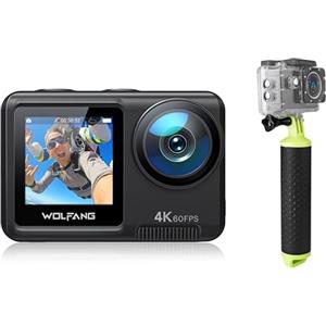 WOLFANG Action Cam GA420 4K60FPS & Set di Manico Galleggiante