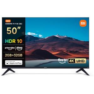 XIAOMI TV F 50, 50 pollici (127 cm), 4K UHD, Smart TV, Fire TV, Triple Tuner DVB-C/S/S2/T/T2,HDR10, MEMC, Modalità Game Boost 120Hz, Controllo Vocale Alexa, 2GB+32GB, Compatibile con AirPlay