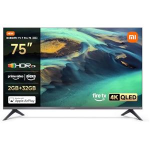XIAOMI TV F Pro 75,75 pollici (190 cm),4K UHD QLED,Smart TV,Fire TV, Triple Tuner DVB-C/S/S2/T/T2,HDR10+, Modalità Game Boost 120Hz, MEMC, Controllo Vocale Alexa,2GB+32GB, Compatibile con AirPlay