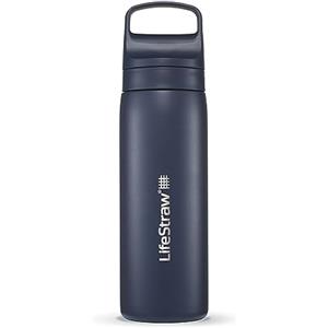 LifeStraw Go Series - Bottiglia con filtro dell'acqua a doppia parete, senza BPA, in acciaio inox, da 500 ml, per viaggi e uso quotidiano, Aegean Sea