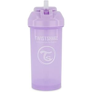 Twistshake Bicchiere Sippy Baby con Cannuccia 360ml Bottiglie D'acqua per Bambini a Prova di Perdite, Antigoccia per i più Piccoli, di Cannuccia Senza BPA, Sippy da Allenamento Viola Chiaro