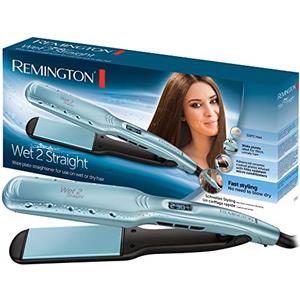 Remington Piastra per Capelli - Uso da bagnato e asciutto - Per asciugare e lisciare i capelli, ingredienti microattivi anticrespo, display LCD, 140-230°C, Wet2Straightpiastra per capelli S7350