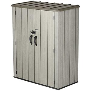 LIFETIME Armadio da esterno Rough Cut, polietilene ad alta densità (HDPE), struttura in acciaio, 2 ante a battente, 3 ripiani interni, resistente alle intemperie (92306)