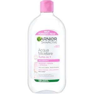 Garnier SkinActive Acqua Micellare Tutto in 1, Per Pelli Sensibili, 100% del Trucco Rimosso, Pelle Detersa e Idratata per 12H, Senza Residui e Senza Risciacquo, Con Micelle e Glicerina, 700 ml