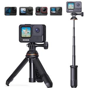 K&F Concept Bastone Selfie 33cm MS10, Mini Treppiede con Asta Telescopica, Selfie Stick Portatile e Compatibile con Go Pro Hero 13,12,11,10, DJI Osmo Action 5 Pro, 4,3, Insta 360, per Live Stream Vlog