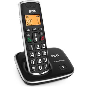 SPC Comfort Kaiser - Telefono cordless per Anziani con tasti e numeri XL, Suono extra-amplificato, 2 Memorie Dirette, Agenda e Vivavoce