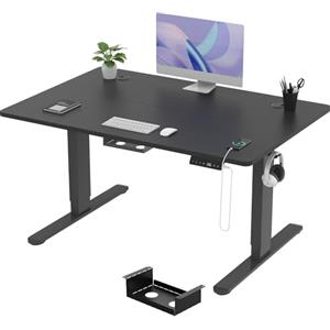 TRIUMPHKEY Scrivania Elettrica Regolabile in Altezza 120 x 80cm,3 Memoria,con Porta di Ricarica USB, Elettrica per Computer, Nero