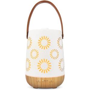 SALKING Diffusore di Oli Essenziali Senza Fili, 180ml Ceramica Ricaricabile Diffusore di Aromi, Ultrasuoni Aromaterapia Diffusore con 7 Colori LED Luce Notturna, Diffusore per Oli Essenziali Senza BPA