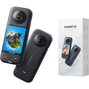 Insta360 X3, Action cam 360 con video HDR Active 360 5.7K, obiettivo singolo 4K, impermeabile, stabilizzazione FlowState, touchscreen da 2,29, editing con IA, per moto, sport invernali e video blog