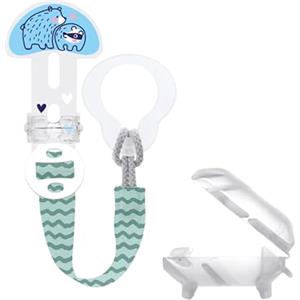 MAM Clip it! & Cover Catenella Portaciuccio, Catenella ciuccio 0+ mesi regolabile con anello rimovibile e con salvasucchietto, Compatibile con accessori neonato e succhietti, Azzurro chiaro