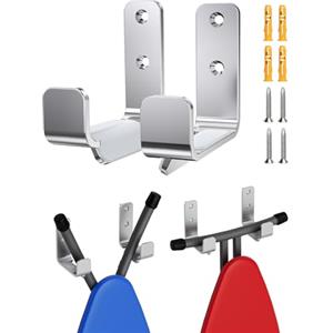 MUSVOH Supporto per asse da stiro, supporto da parete per lavanderia, montaggio a parete in acciaio inox, salvaspazio, pieghevole, con supporto in ferro