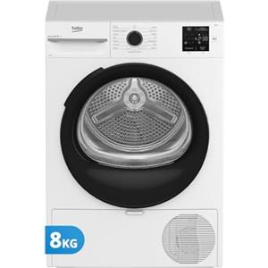 Beko BMTAM83EB Asciugatrice 8 Kg a Libera Installazione, Classe D, Display Digitale, 15 Programmi, Motore Garantito 10 Anni, Bianco con Oblò Nero