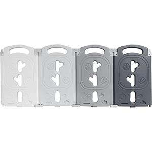 Dripex Box per bambini, pieghevole, 4 pannelli, box per bambini, box in plastica, grigio