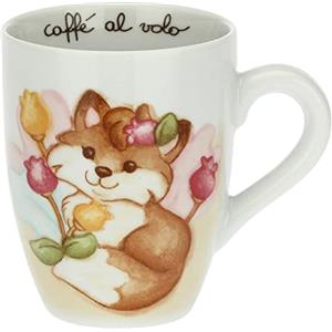 THUN - Mug con Volpe Grace - Linea Grace, Home Is Where Your Family Is - Cucina, caffè al Volo - Porcellana - 300 ml; Box: 19,5x12,5x11; Mug: Ø 8,5