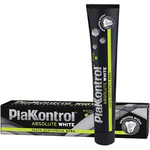 Plakkontrol Absolute White - Pasta Dentifricia Nera Sbiancante 75 ml con Microparticelle Vegetali e Gusto Lemon Fresh