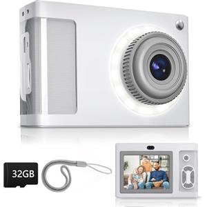 ARNSSIEN Macchina Fotografica Digitale, ARNSSIEN 1080P Vintage Fotocamera Digitale per Bambini, Schermo 2,4" con 16 Luci LED, Regalo Economico per Bambini più Grandi, Adolescenti, Studenti, Principianti,Y2