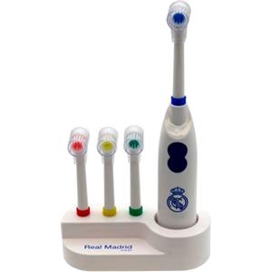 JYC CREATIVE R Madrid, spazzolino da denti automatico con 4 testine intercambiabili, regalo per fan R Madrid, regalo per bambini e ragazze, (R Madrid, standard)