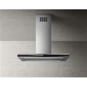 ELICA Cappa ad Isola, Linea ADÉLE IS BLIX/A/90 X 60, 90 cm, Classe Energetica A, Acciaio Inox + Vetro Nero - PRF0167313