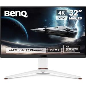 BenQ MOBIUZ EX321UX Monitor Gaming 32" 4K Mini LED, 1152 Zone, HDR1000, 144Hz, 1ms, HDMI 2.1, DP 2.1, USB-C, Freesync Premium Pro, 99% P3 e Adobe RGB, Motore Pixsoul, Telecomando, eARC, KVM