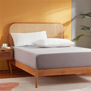 Sonive Lenzuolo con angoli elasticizzati, da 180 x 200 cm, per copripiumini fino a 30 cm, in microfibra di poliestere spazzolato, di colore grigio chiaro