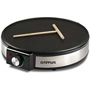 G3 Ferrari G10098 Profi- Crepe Crepiera Elettrica 1200W, Piastra da 30 cm in Inox, Rivestimento Antiaderente, Temperatura Regolabile, Spatola e Paletta in Legno Incluse