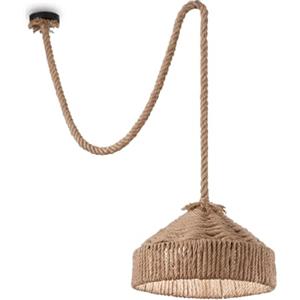 Ideal Lux Lampada a Sospensione CANAPA SP1 - Metallo Verniciato e Corda Canapa Naturale, 1 Luce