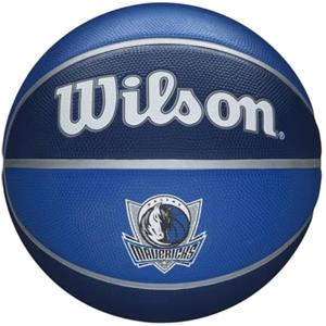 Wilson Pallone da Basket NBA TEAM TRIBUTE BSKT, Utilizzo Outdoor, Gomma, Misura 7, Blu/Blu Scuro (Dallas Mavericks)