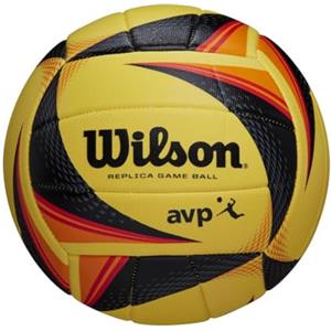 Wilson OPTX AVP VB Ball, WTH01020XB Pallone da Pallavolo, Pelle Sintetica, Replica, Dimensioni Ufficiali, Giallo