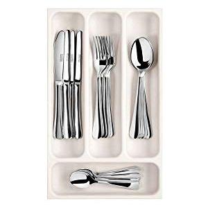 Tescoma 899410 FlexiSpace Porta Posate da Cassetto, Plastica, Bianco, 37 x 22,2 X 4,5 cm