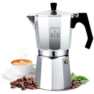 Cecotec Caffettera Italiana Moka Express Mokclassic 300 Shiny, Alluminio, per Tutta la Cucina, 3 Tazze di Caffè, Articolazione in Silicone, Mango Ergonomico e Filtro in Acciaio Inossidabile