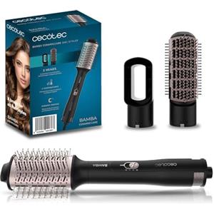 Cecotec Spazzola ad Aria 3 in 1 Bamba CeramicCare 3in1 Styler. 1200 W, Liscia, Ondula e Asciuga i Capelli, 3 Testine Intercambiabili, 3 Temperature e 2 Velocità, Rivestimento in Ceramic