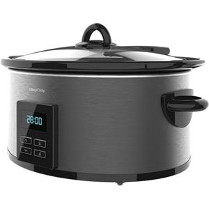 Cecotec Pentola a Cottura Lenta - Slow Cooker 5.5 L Digitale ChupChup Matic. 240W, Vasca Ceramica, Coperchio Vetro, Programmabile 24 Ore, Timer 20Ore, 2 Livelli di Temperatura, Funzione Mantieni Caldo
