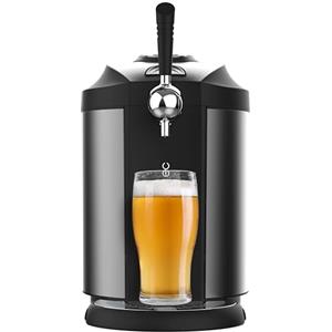 Cecotec BeerFlow 5000 - Dispenser per birra da 60 W, gamma di temperatura controllata da 3 a 6 °C, compatibile con fusti universali pressurizzati, 5 l, indicatore temperatura LED, maniglia per il