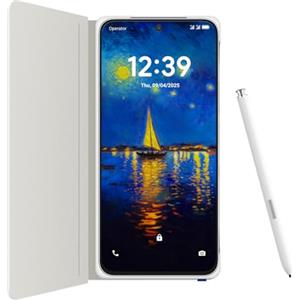 TCL NXTPAPER 60 Ultra 5G Smartphone Android, 7,2" FHD+, 12 GB RAM + 512 GB ROM, telefono con protezione per gli occhi, bianco lunare, con cover flip e stilo