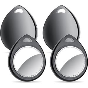 QCOQ® Air Tags 4 Pezzi Locator, Smart Tracker Bluetooth Compatibile con Apple Dov'è App (solo iOS), Localizzatore Chiavi fino a 100dB con Batteria Sostituibile per Chiavi/Bagagli/Valigie/Portafogli