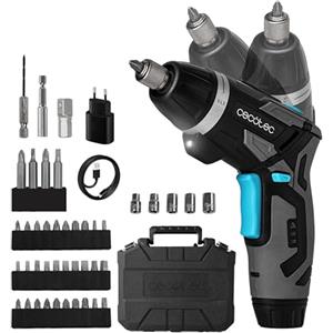 Cecotec Avvitatore 2in1 Batteria PowerGyro 4000 Light. 3,6V, 1500 mAh200rpm, Coppia di Serraggio Regolabile di 6 Nm, Mandrino 1/4"(6,35 mm) Hex, Luce LED Integrata e Posteriore, Valigetta e Accessori