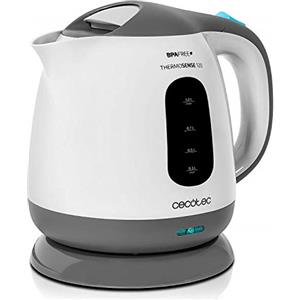 Cecotec ThermoSense 120 - Bollitore elettrico in plastica senza BPA, base 360°, filtro anticalcare, doppio sistema di sicurezza, 1 Litro (1 L)