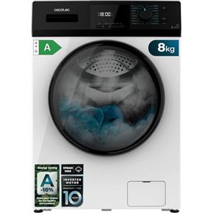 Cecotec Lavatrice Carica Frontale 8 Kg Bolero Dresscode 8411 Inverter. 1900W, 1400rpm, 16 programmi, Motore Inverter Plus, Classe A, KidLock, Avvio Ritardato, SteamMax, DrumClean, Stop&Go, Bianca