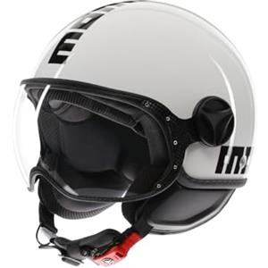 MOMO Design MOMODESIGN - FGTR CLASSIC E2206, Casco Jet, Casco Aperto per Moto e Scooter, per Uomo e Donna, Bianco/Nero, XS