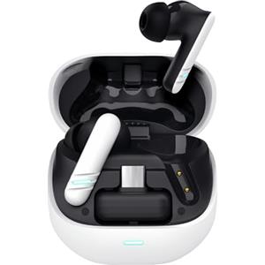 Trust Gaming GXTrust 409 Oxxie In Ear Cuffie Bluetooth Gaming PS5 Switch PC Mobile, Auricolari Bluetooth o Ricevitore USB-C 2,4 Ghz Bassa Latenza, 4 microfoni ENC, 40 Ore di Autonomia, Earphones Wireless, Bianco