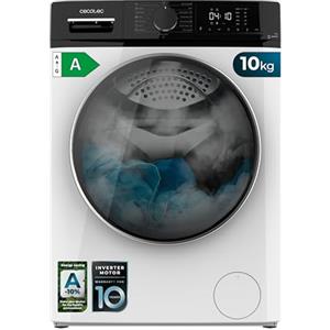 Cecotec Lavatrice a Carica Frontale 10 Kg Bolero Dresscode 10610 Inverter A. 2000W, 1400 RPM, Classe A, Steam Max, Motore Inverter Plus, 15 Programmi, Onsmart, Fuzzy Logic, Smooth Wash, Stop&Go